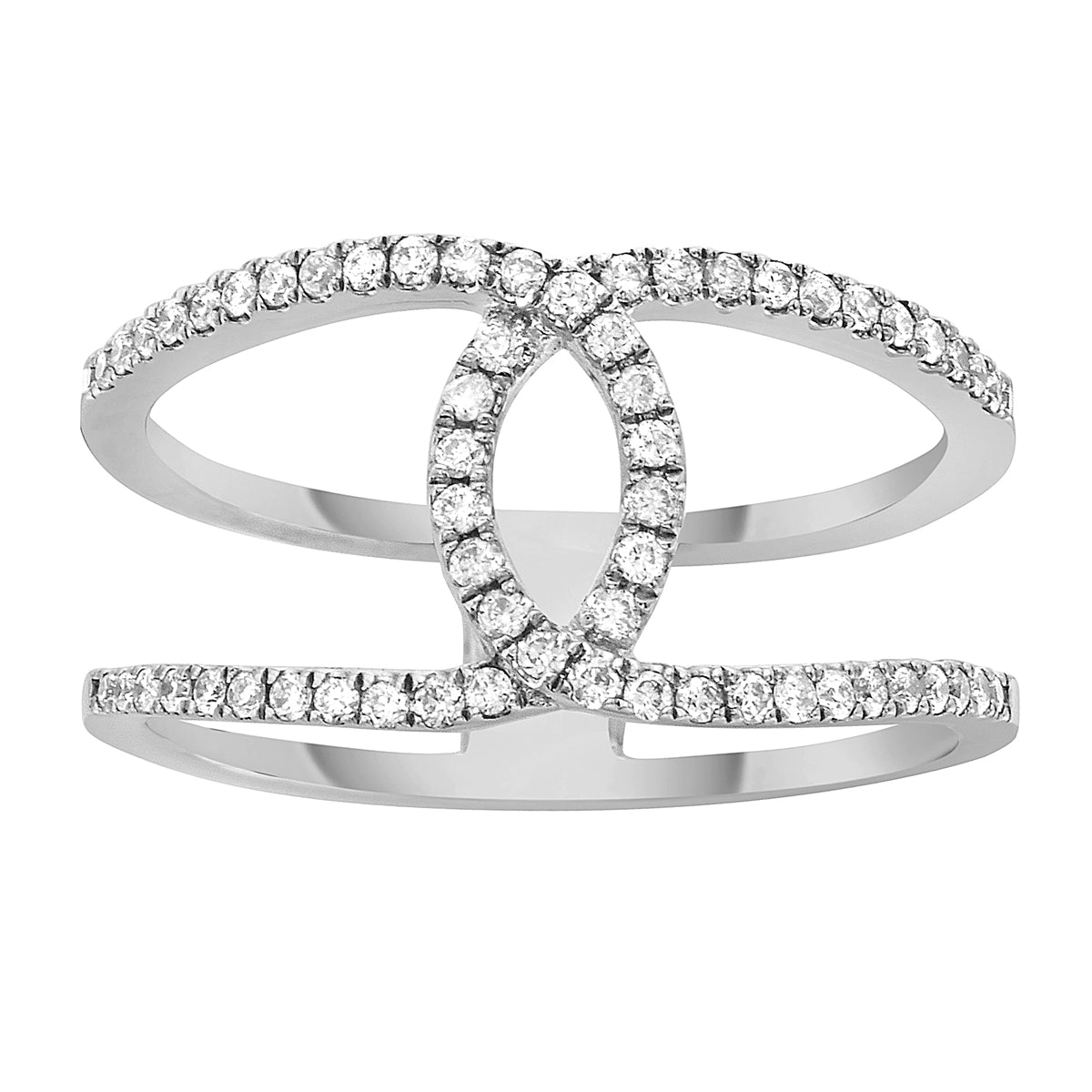 18K White Gold Fashion Diamond Ring, 0.22ct