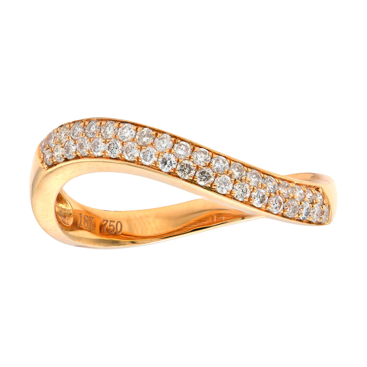 18K Rose Gold Fashion Diamond Ring, 0.26ct