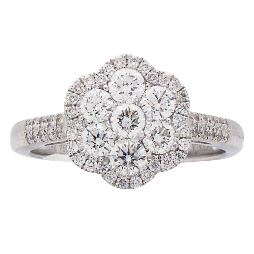18K White Gold Fashion Diamond Ring, 0.97ct