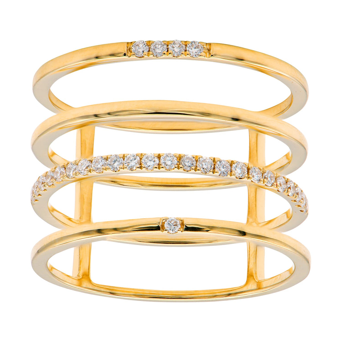 18K Rose Gold Fashion Diamond Ring, 0.15ct