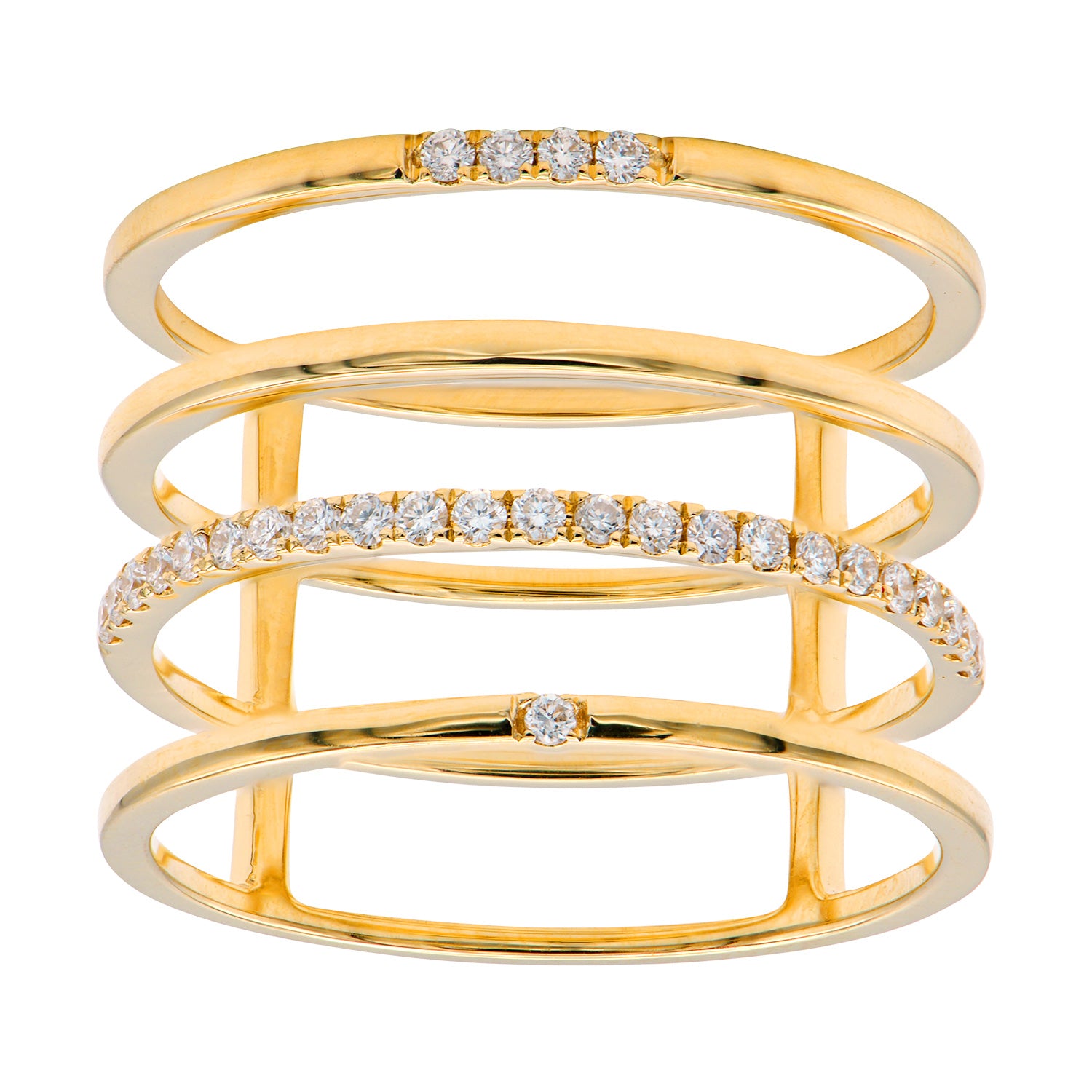 18K Rose Gold Fashion Diamond Ring, 0.15ct