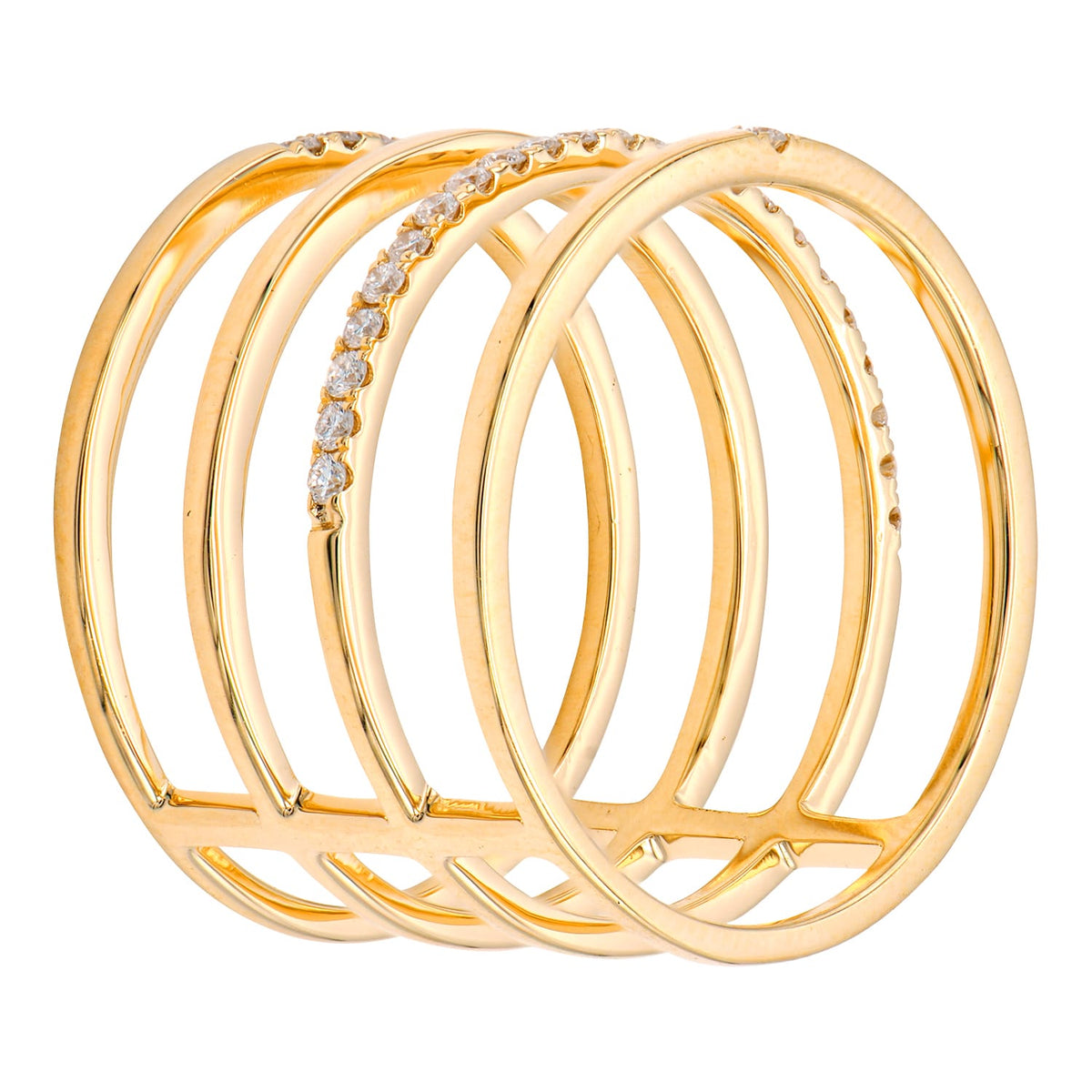 18K Rose Gold Fashion Diamond Ring, 0.15ct