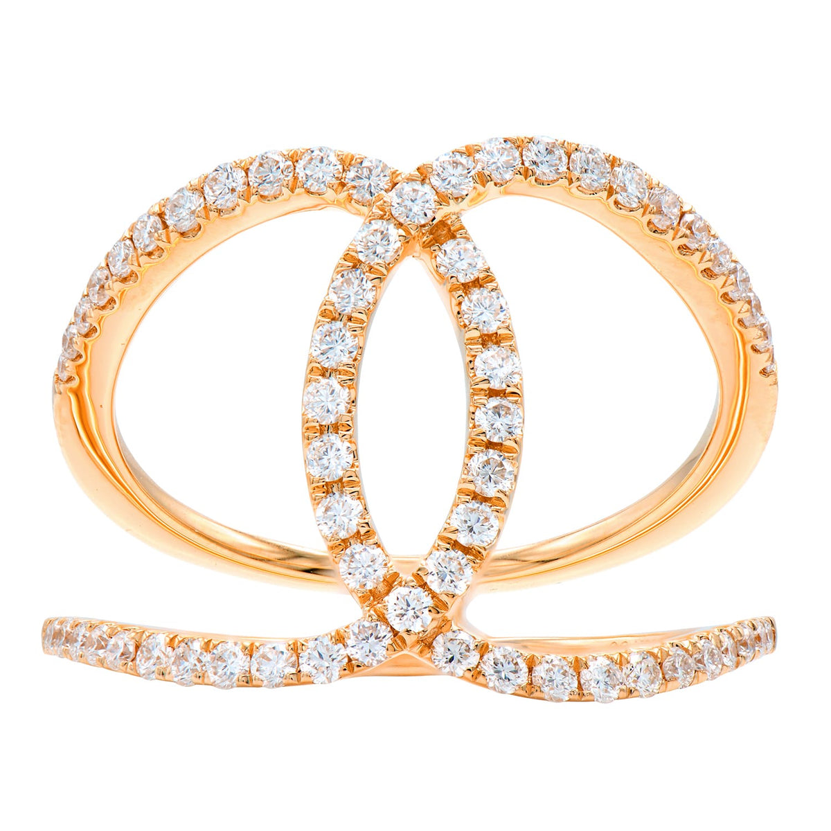 18K Rose Gold Fashion Diamond Ring, 0.47ct