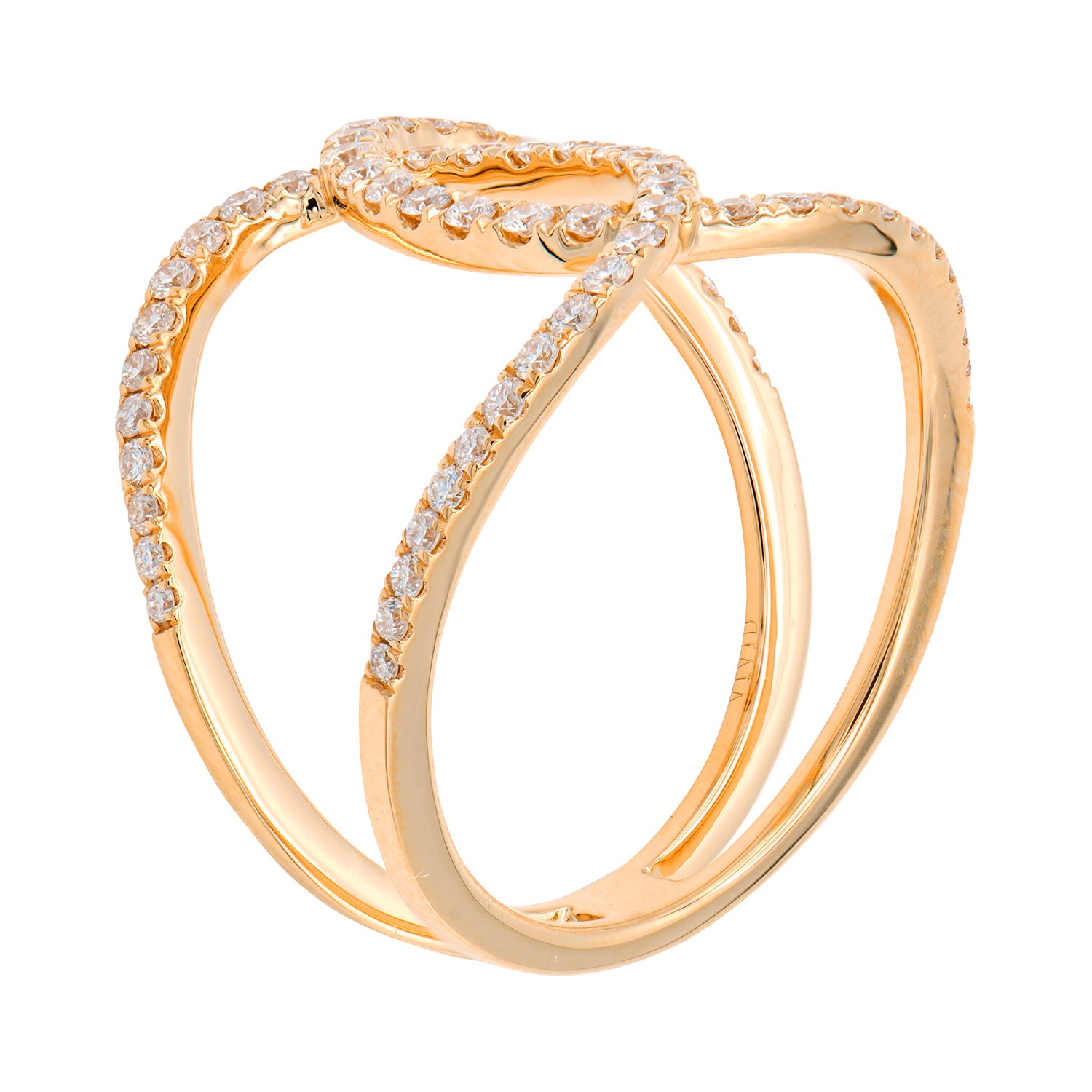18K Rose Gold Fashion Diamond Ring, 0.47ct