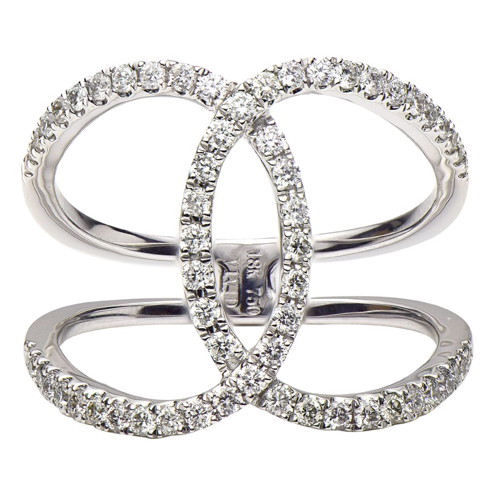 18K White Gold Fashion Diamond Ring, 0.87ct
