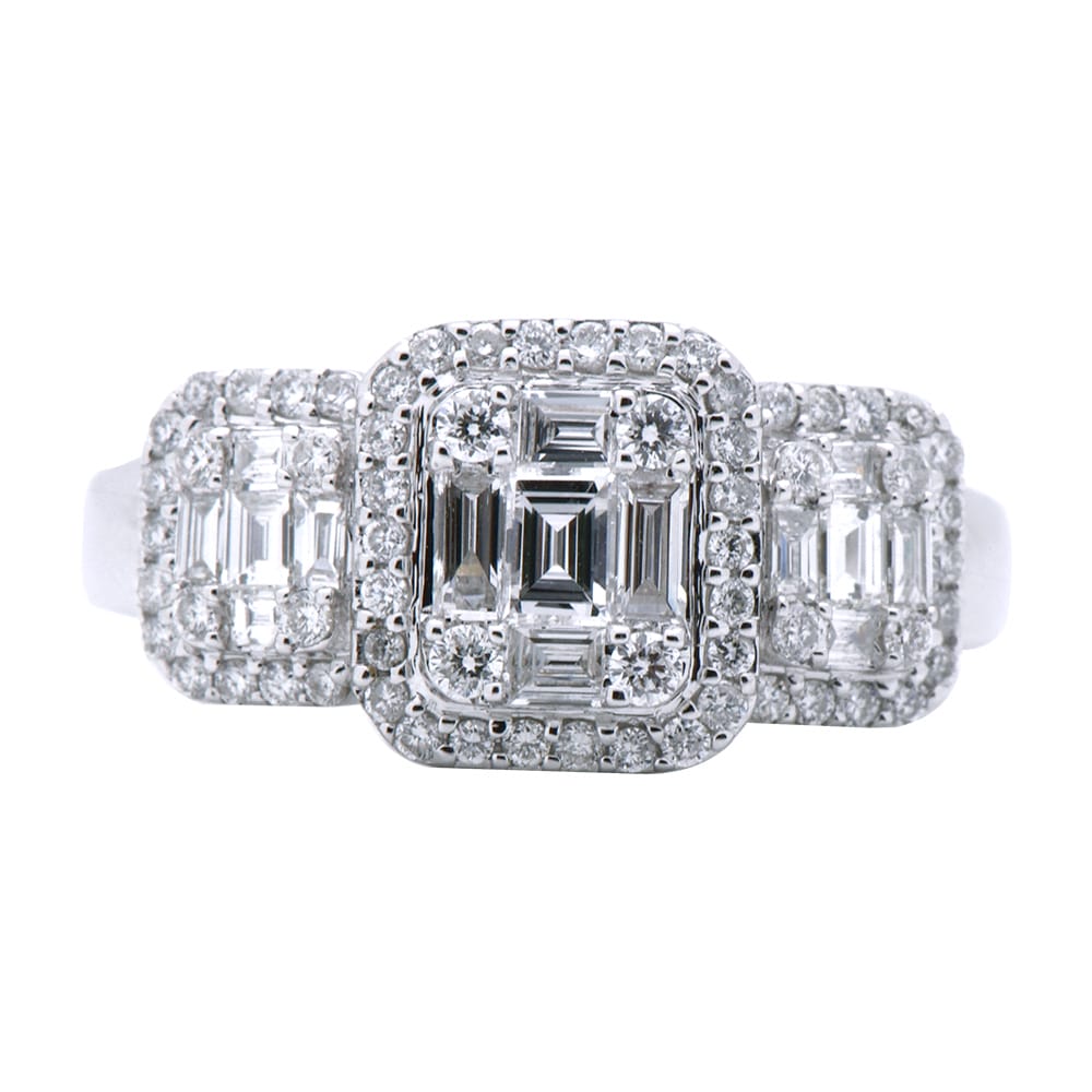 AR153520 - Ring 14KW/6.4G 15BD-0.46CT 64RD-0.40CT