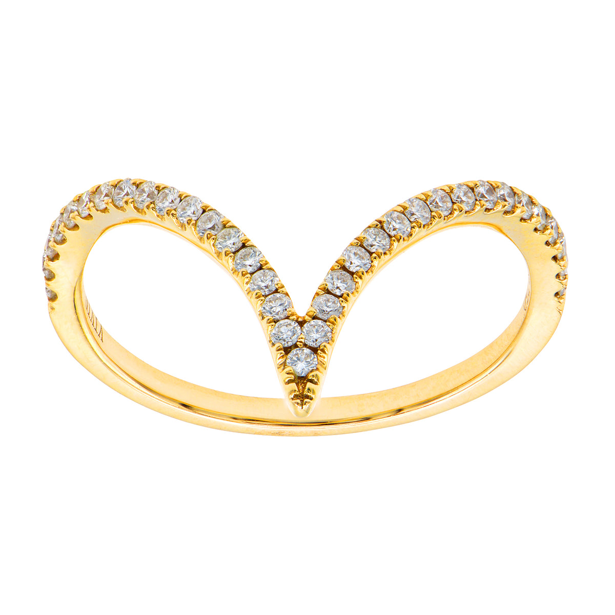 18K Yellow Gold Fashion Diamond Ring, 0.19ct