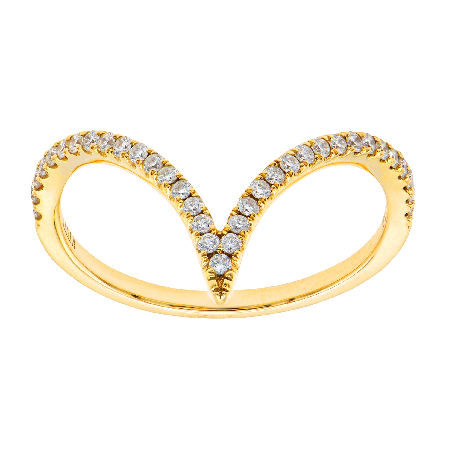 18K Yellow Gold Fashion Diamond Ring, 0.19ct