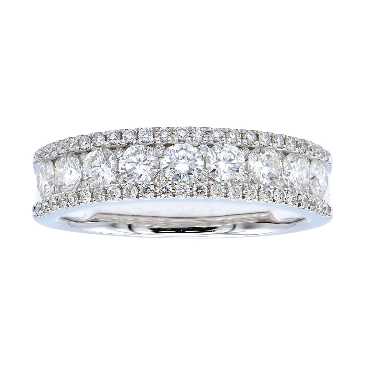 14K White Gold Stack Three Band