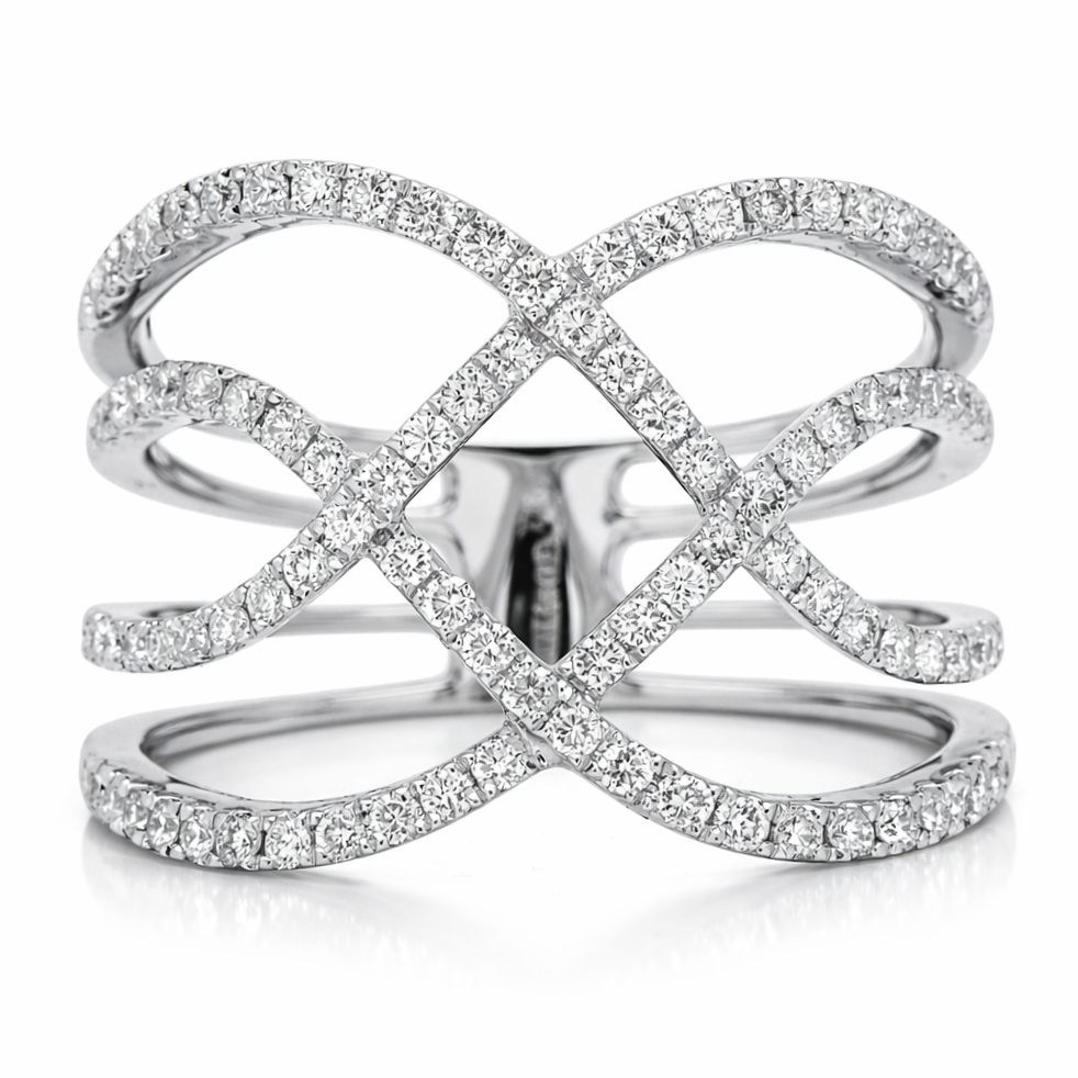 18K White Gold Fashion Diamond Ring, 0.65ct