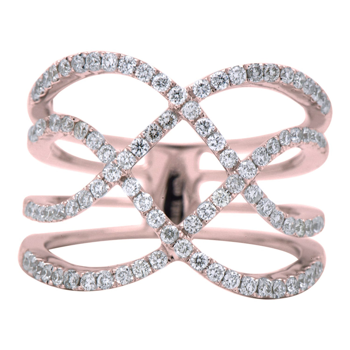 18K Rose Gold Fashion Diamond Ring, 0.65ct