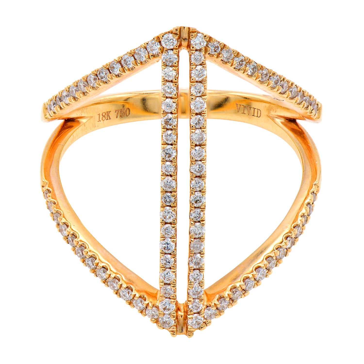 18K Rose Gold Fashion Diamond Ring, 0.34ct