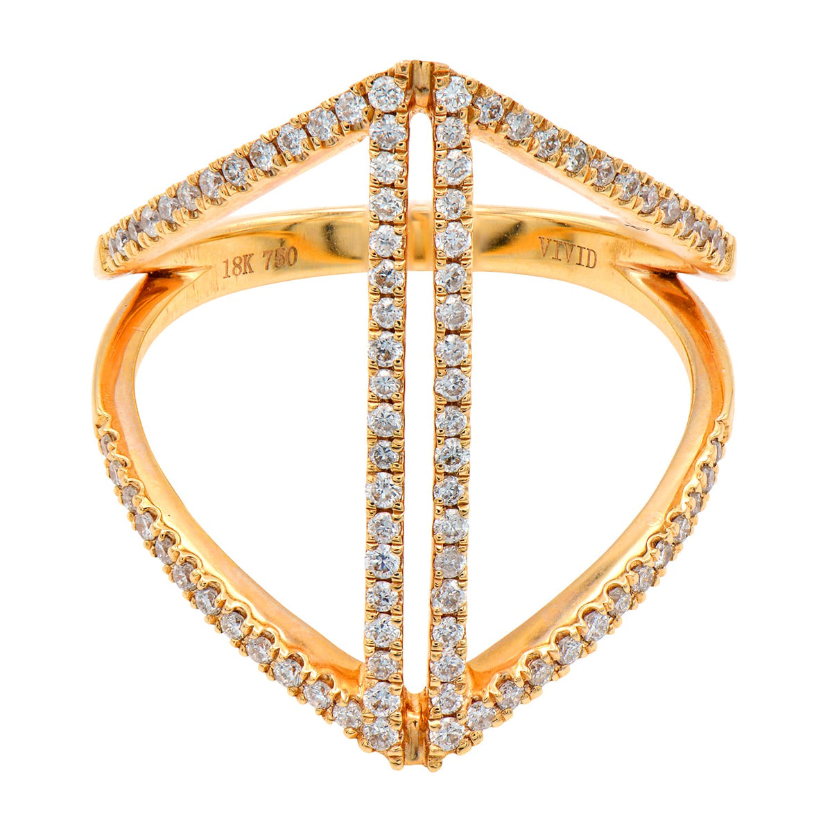 18K Rose Gold Fashion Diamond Ring, 0.34ct