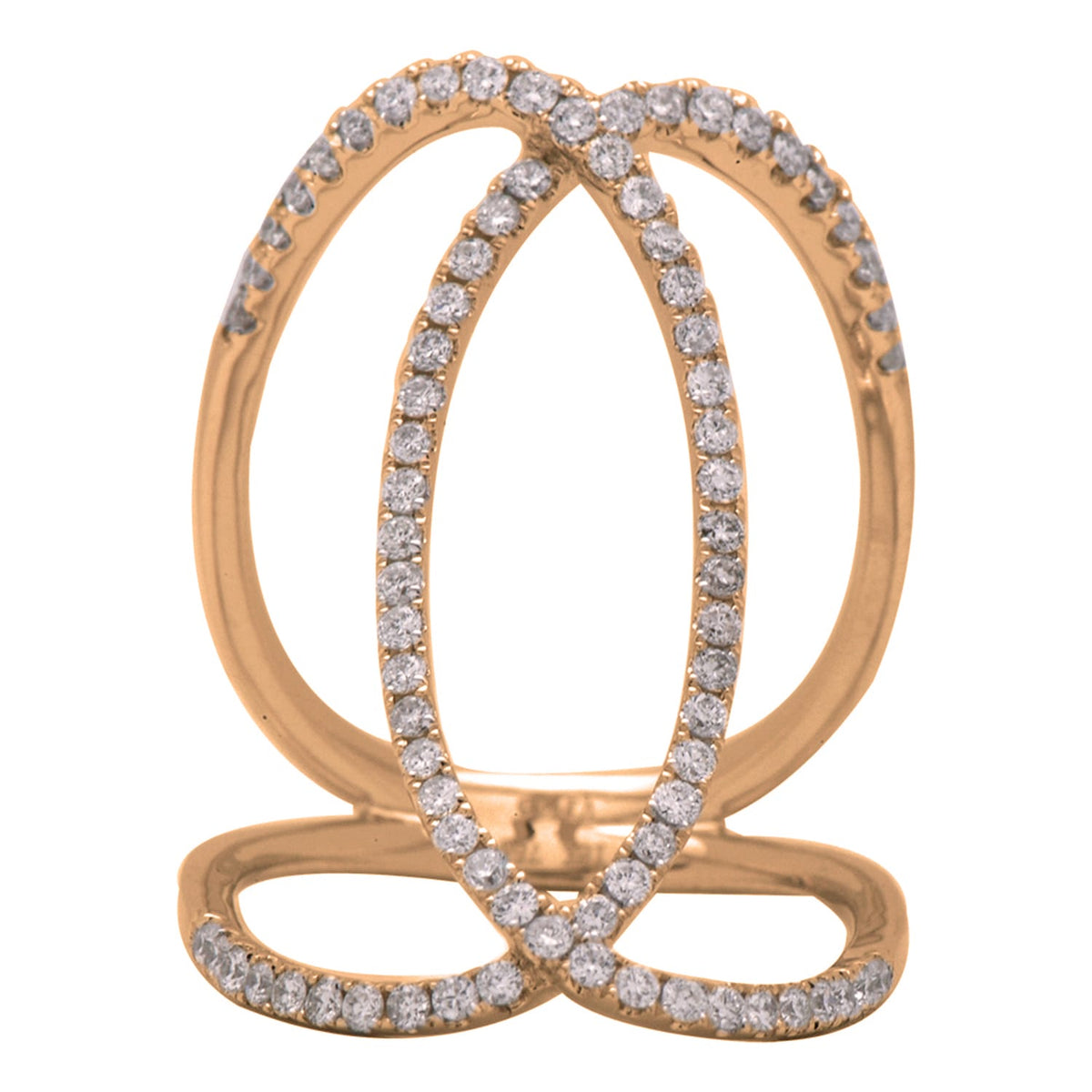 18K Rose Gold Fashion Diamond Ring, 0.66ct