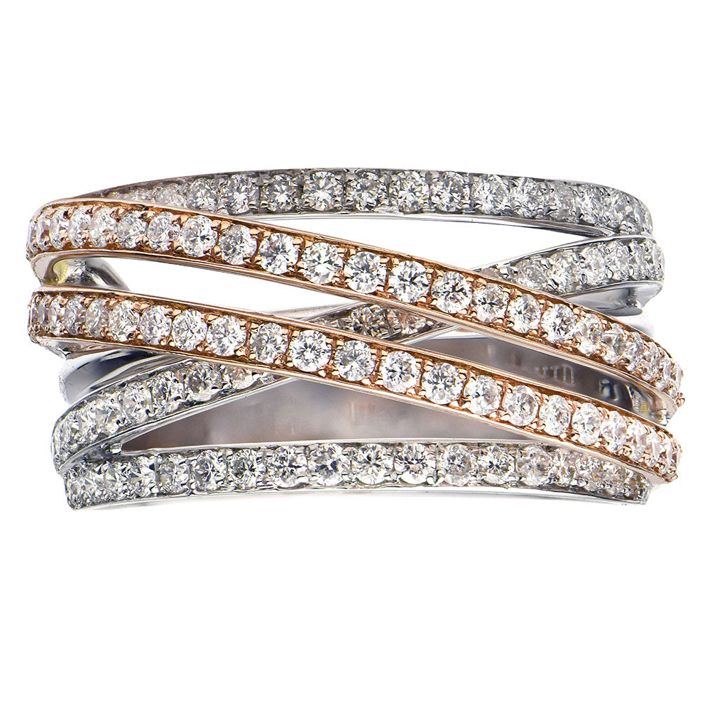 18K White GoldR Fashion Diamond Ring, 1ct