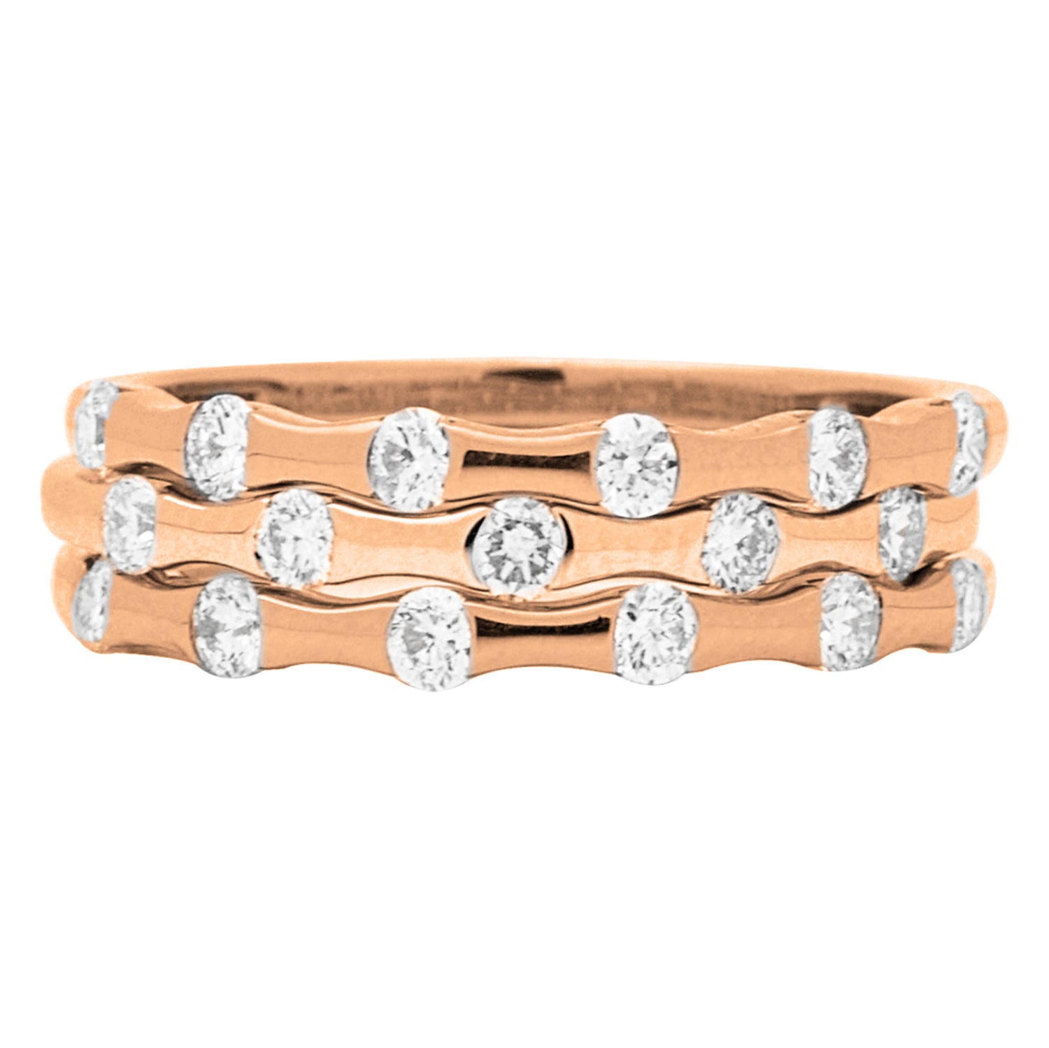 18K Rose Gold Diamond Band, 0.21ct
