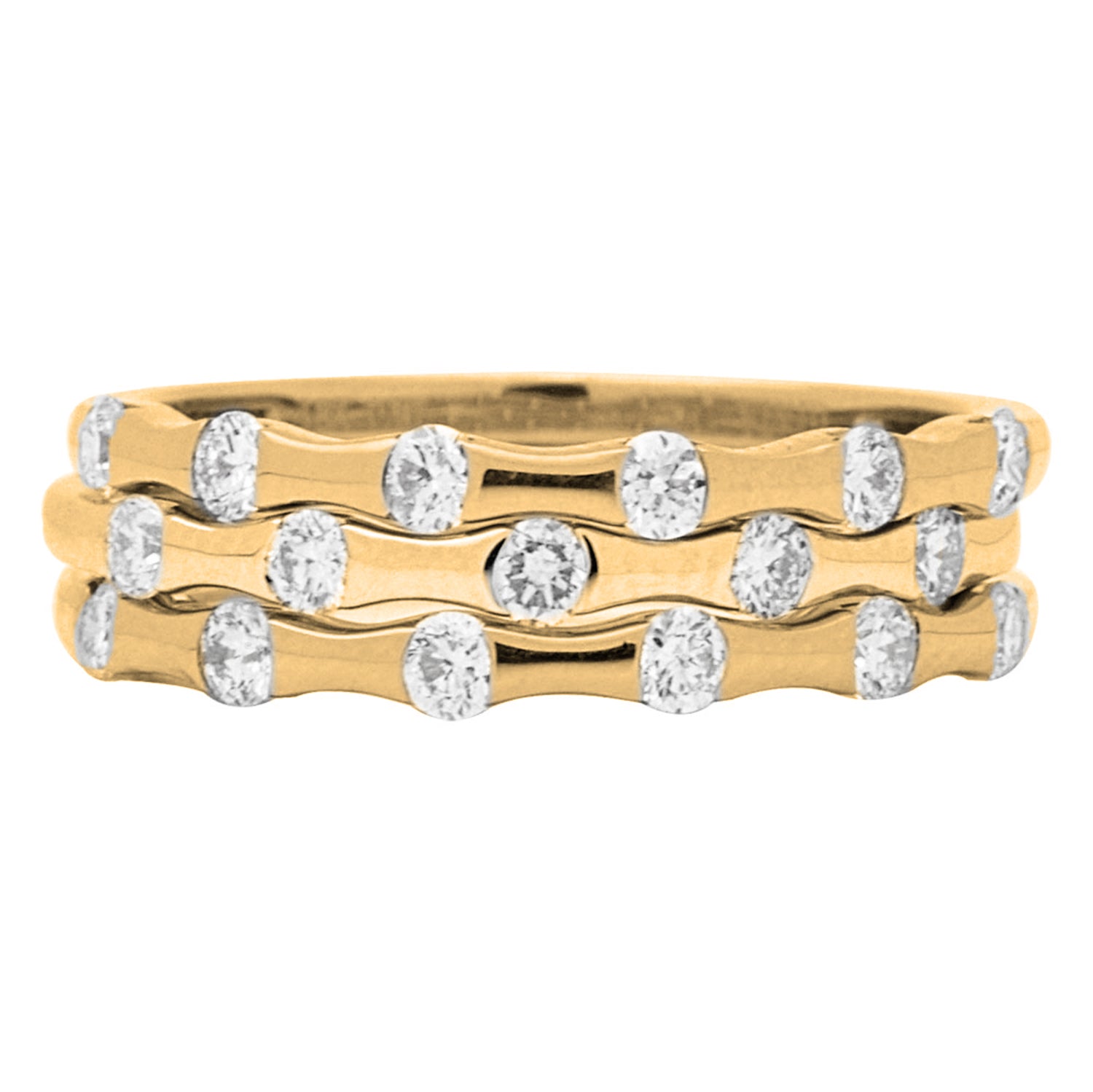 18K Yellow Gold Diamond Band, 0.21ct