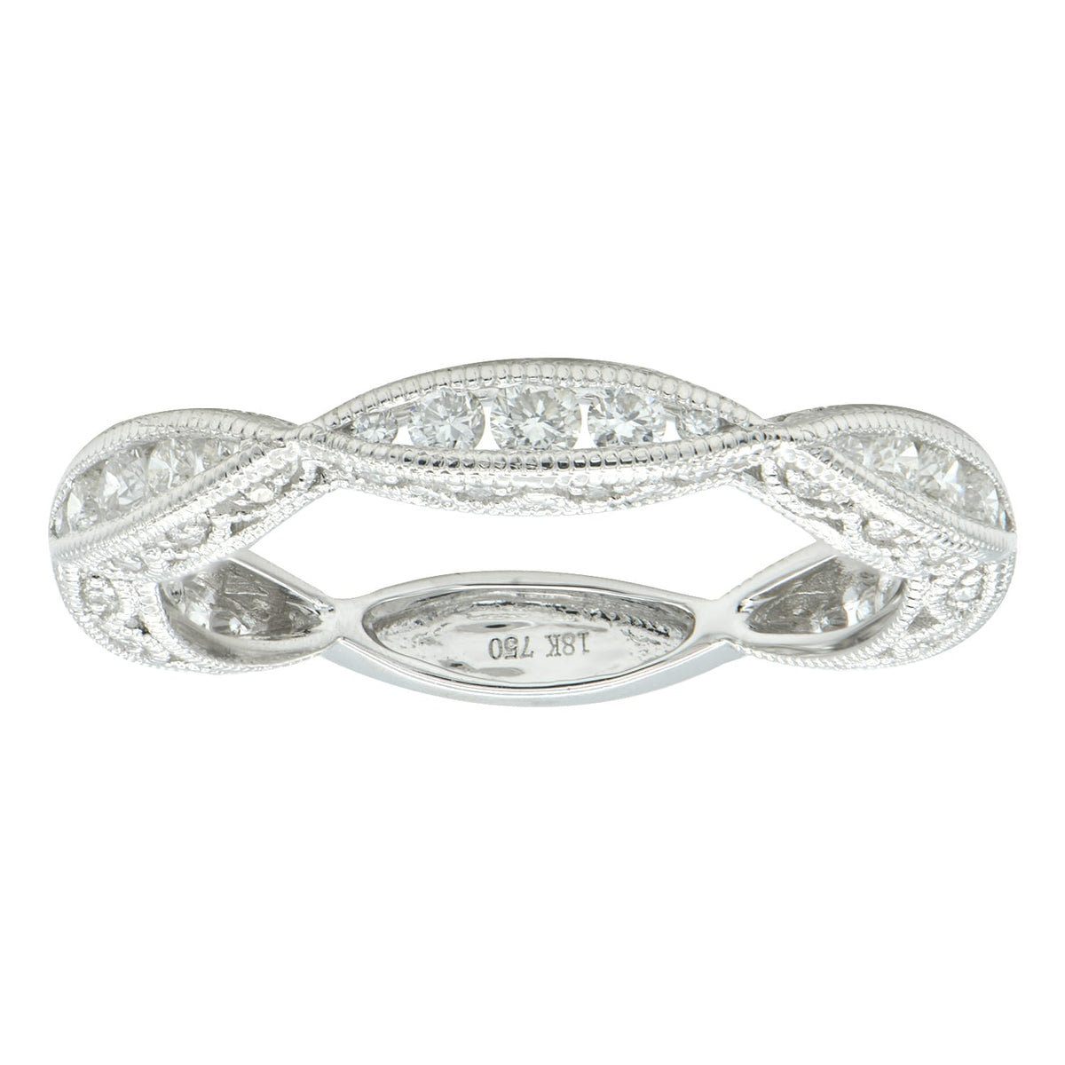 18K White Gold Diamond Band, 0.6ct