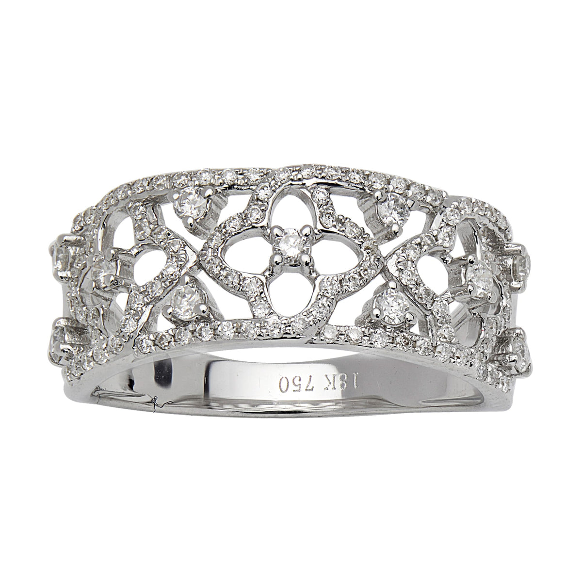 18K White Gold Fashion Diamond Ring, 0.54ct