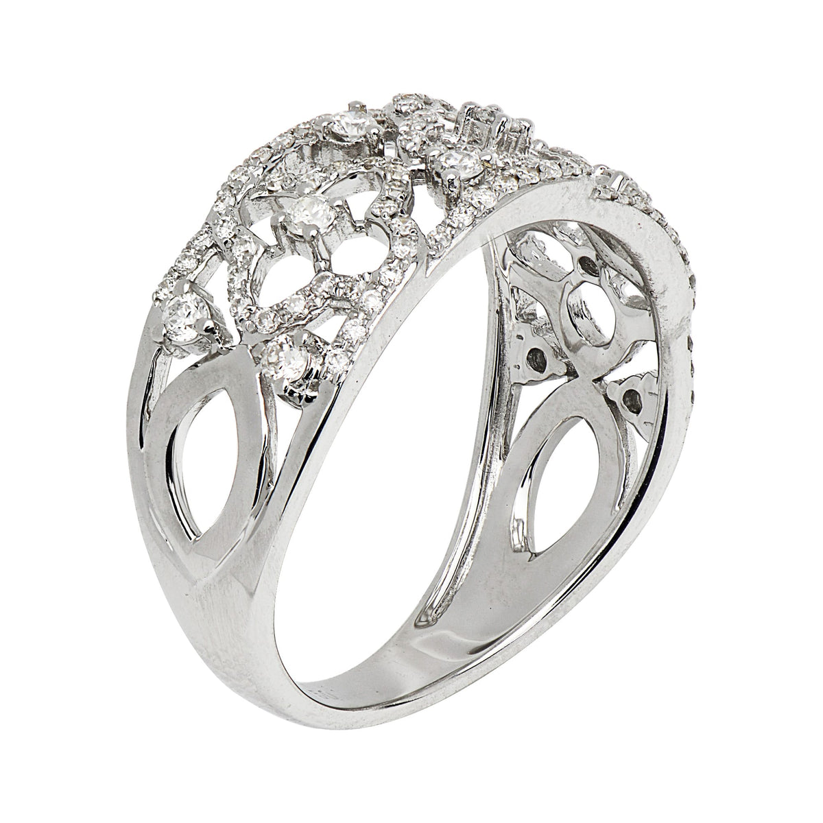 18K White Gold Fashion Diamond Ring, 0.54ct