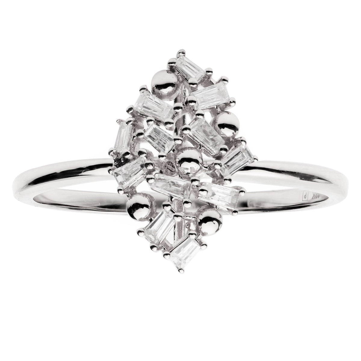 18K White Gold Fashion Diamond Ring, 0.18ct
