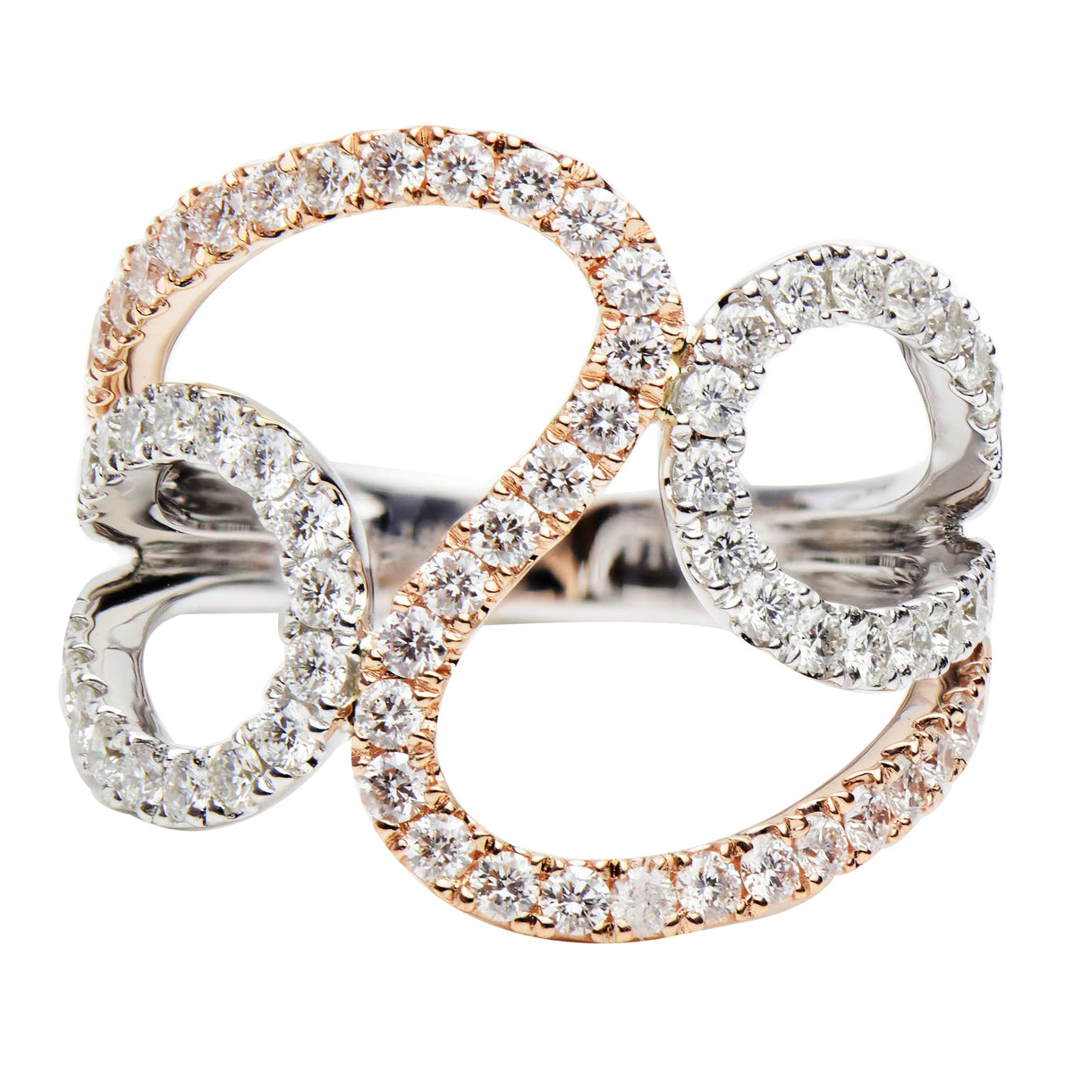 18K White GoldR Fashion Diamond Ring, 0.98ct