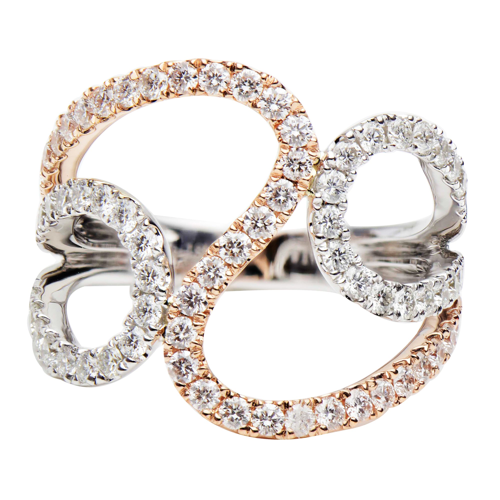 18K White GoldR Fashion Diamond Ring, 0.98ct