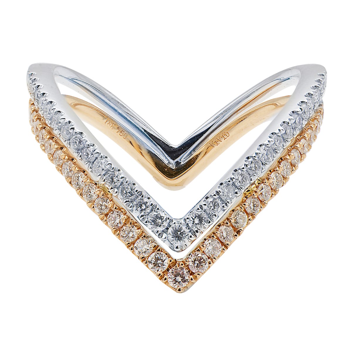 18K White GoldR Fashion Diamond Ring, 0.39ct