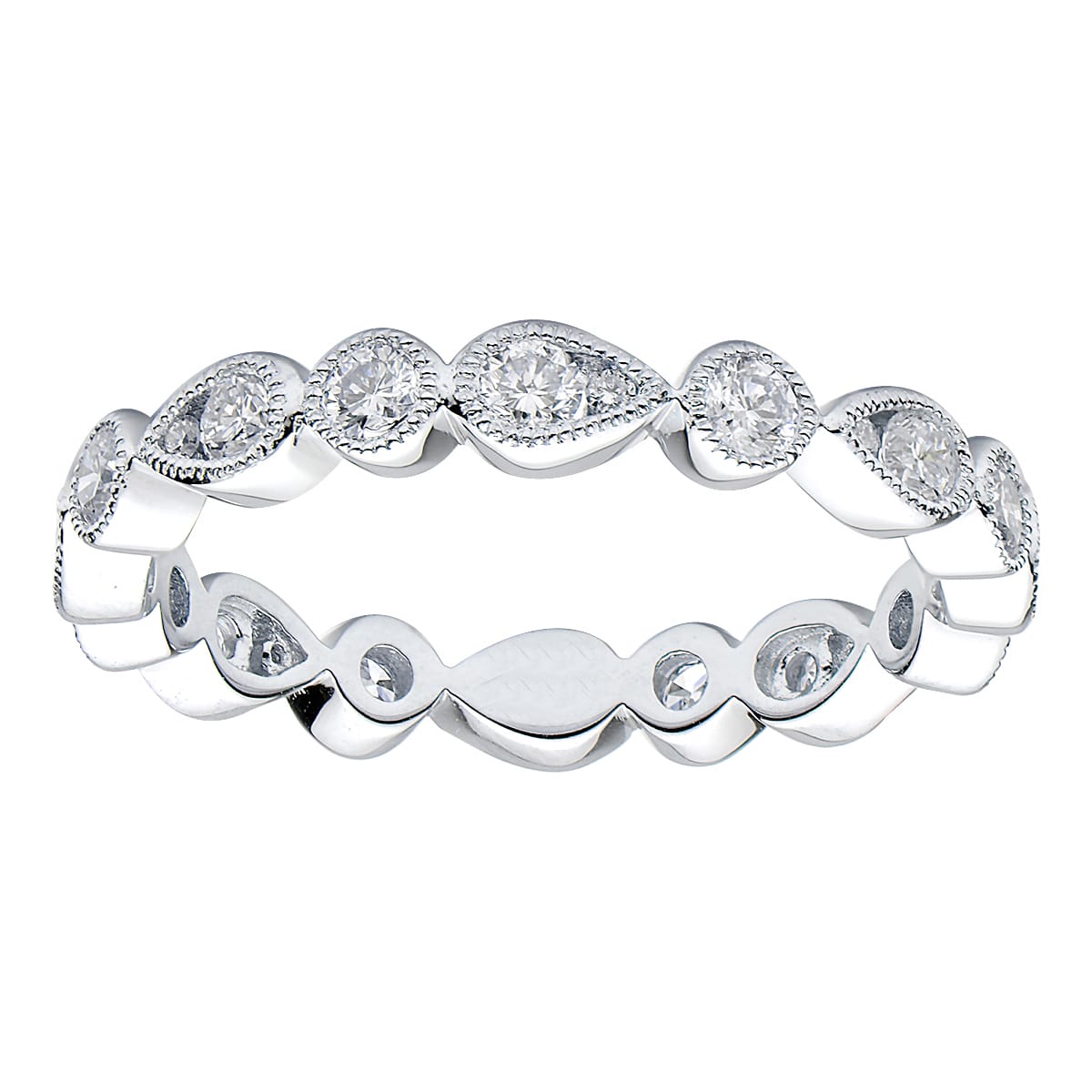 18K White Gold Diamond Band, 0.65ct