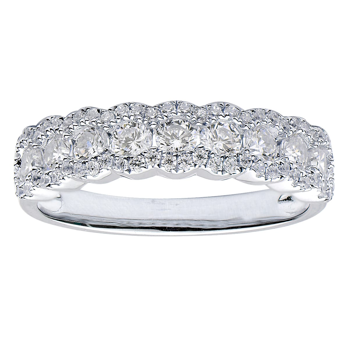 18K White Gold Diamond Band, 0.82ct