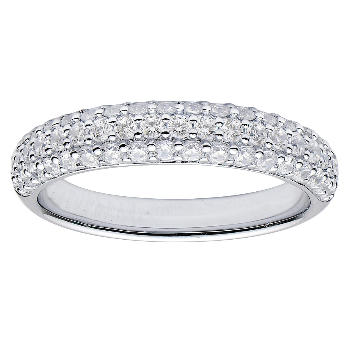 18K White Gold Diamond Band, 7-8mm, 0.71ct