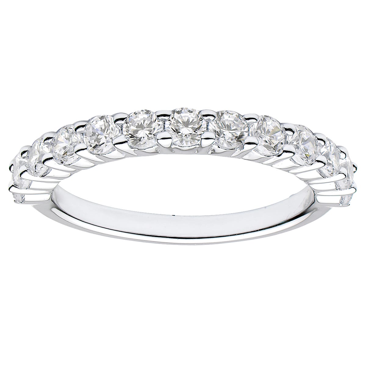 18K White Gold Diamond Band, 0.92ct
