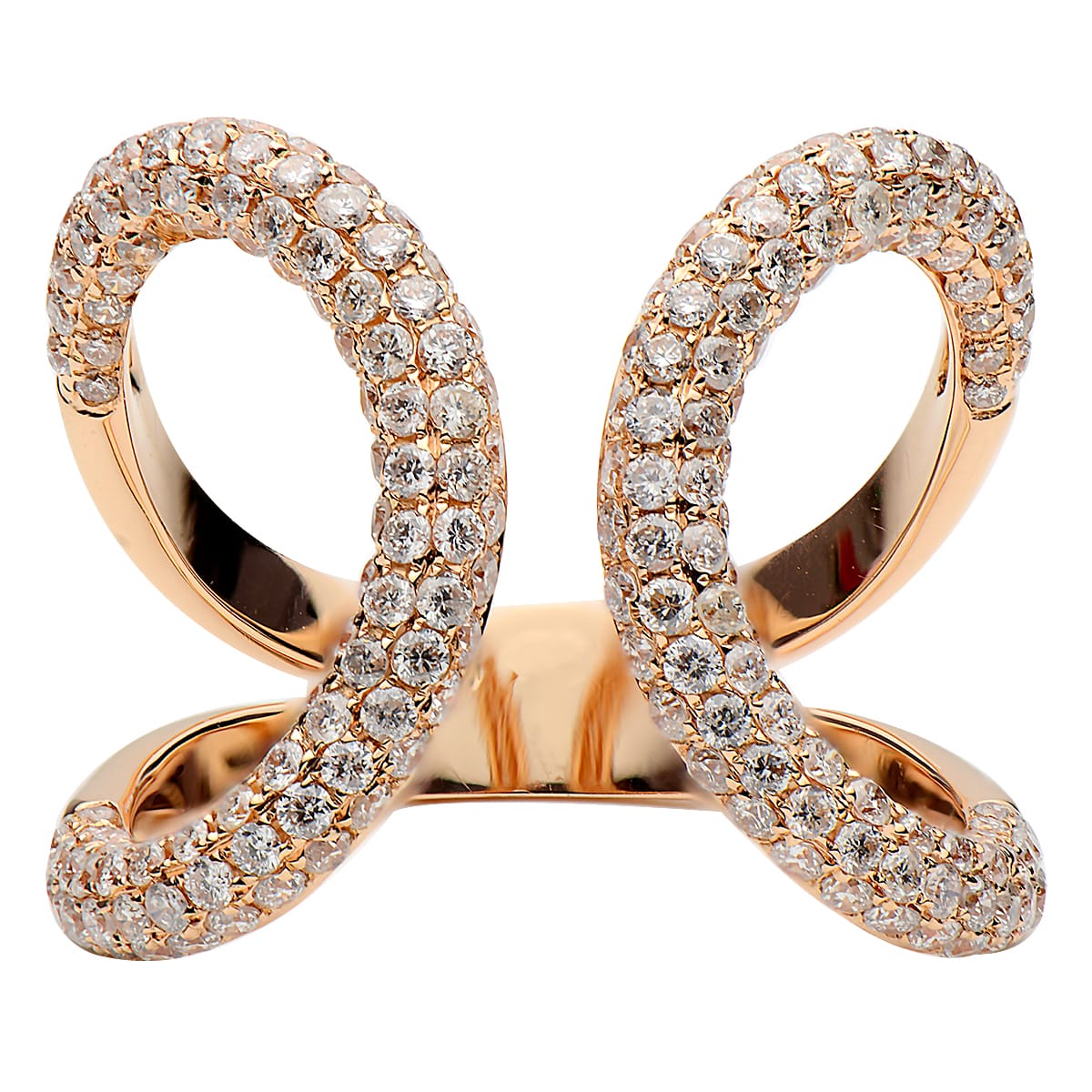 18K Rose Gold Fashion Diamond Ring, 1.5ct