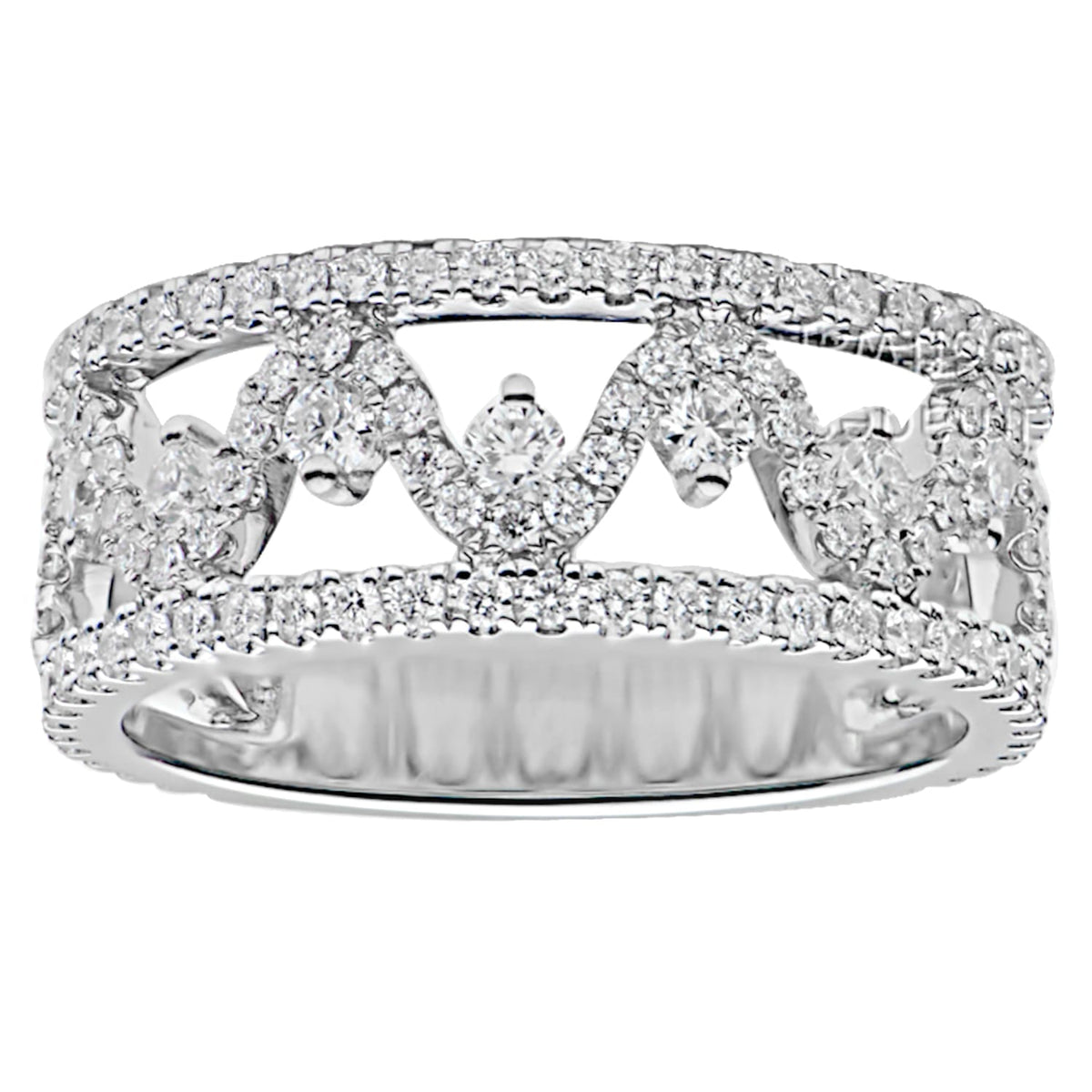 18K White Gold Fashion Diamond Ring, 1.05ct