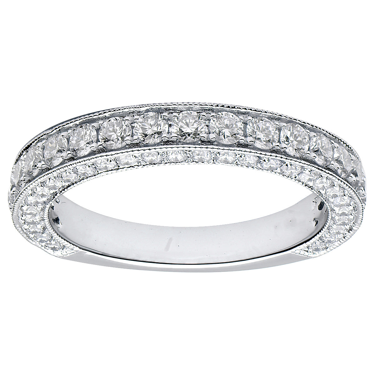 18K White Gold Diamond Band, 1.07ct