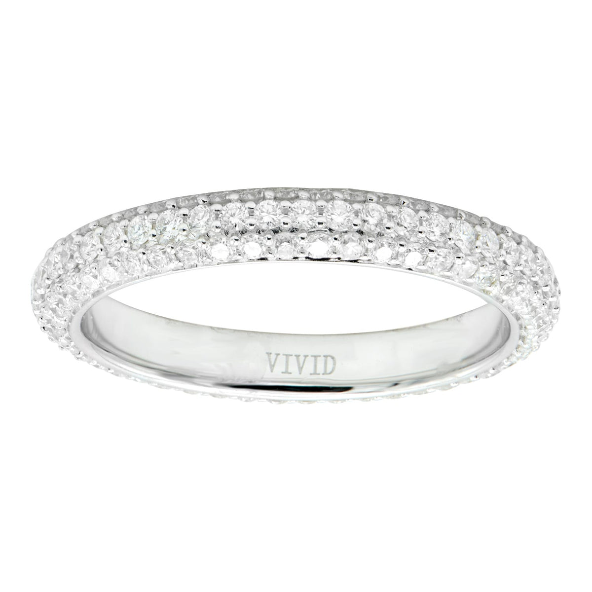 18K White Gold Diamond Band, 6-7mm, 0.98ct