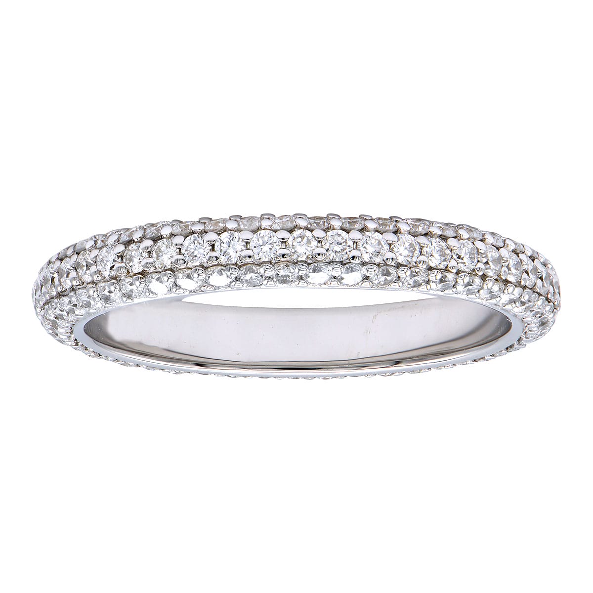 18K White Gold Diamond Band, 6-7mm, 1.02ct