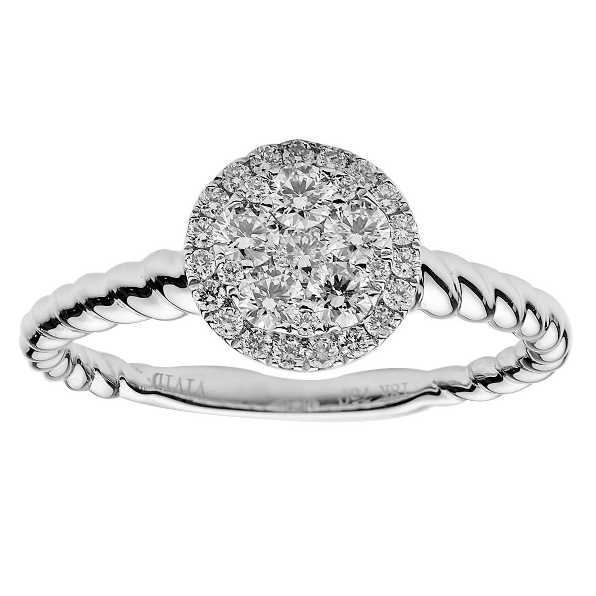 18K White Gold Fashion Diamond Ring, 0.49ct