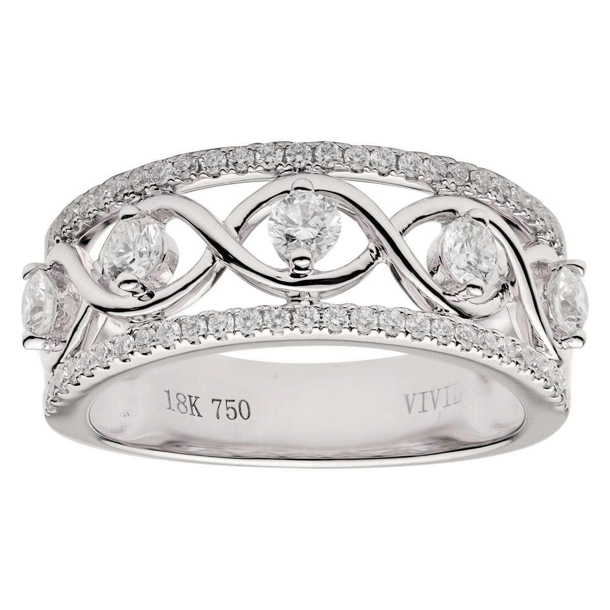 18K White Gold Fashion Diamond Ring, 0.68ct
