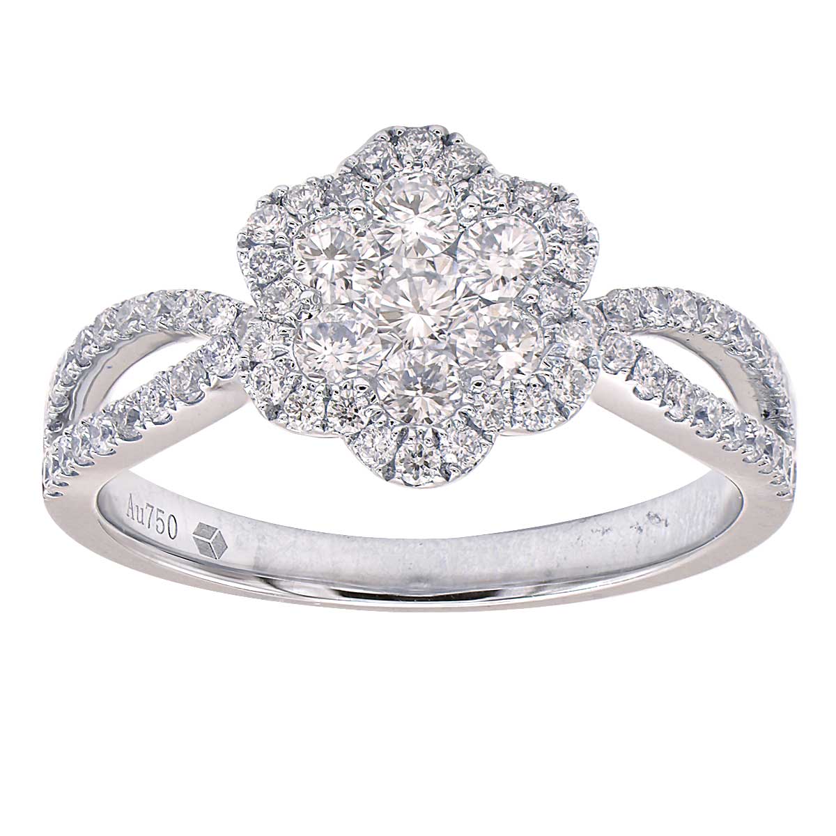 18K White Gold Fashion Diamond Ring, 0.94ct
