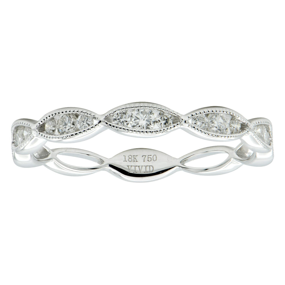 18K White Gold Diamond Band, 0.23ct
