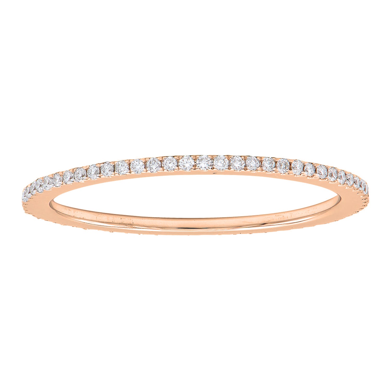 18K Rose Gold Diamond Band, 0.16ct