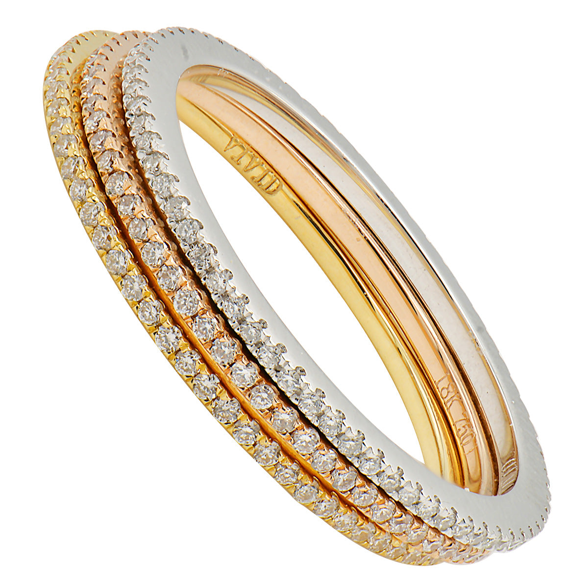 18K Yellow Gold Diamond Band, 0.14ct
