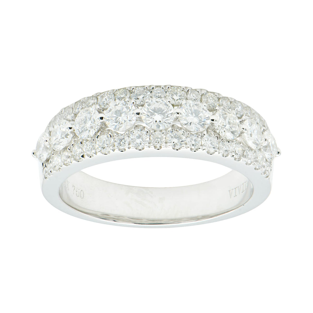 18K White Gold Diamond Band, 1.2ct