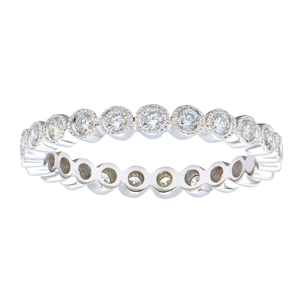 18K White Gold Diamond Band, 0.38ct