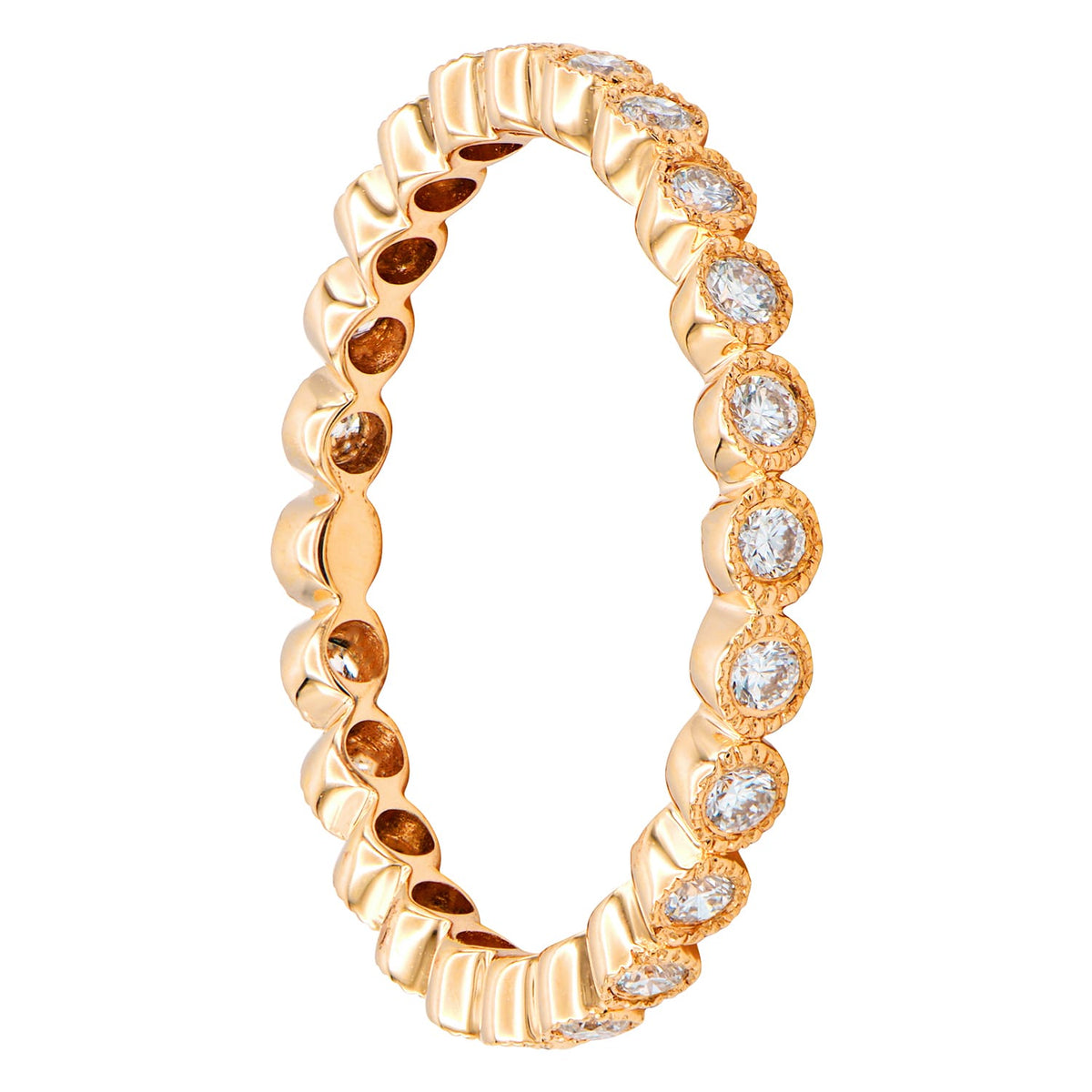 18K Rose Gold Diamond Band, 0.38ct