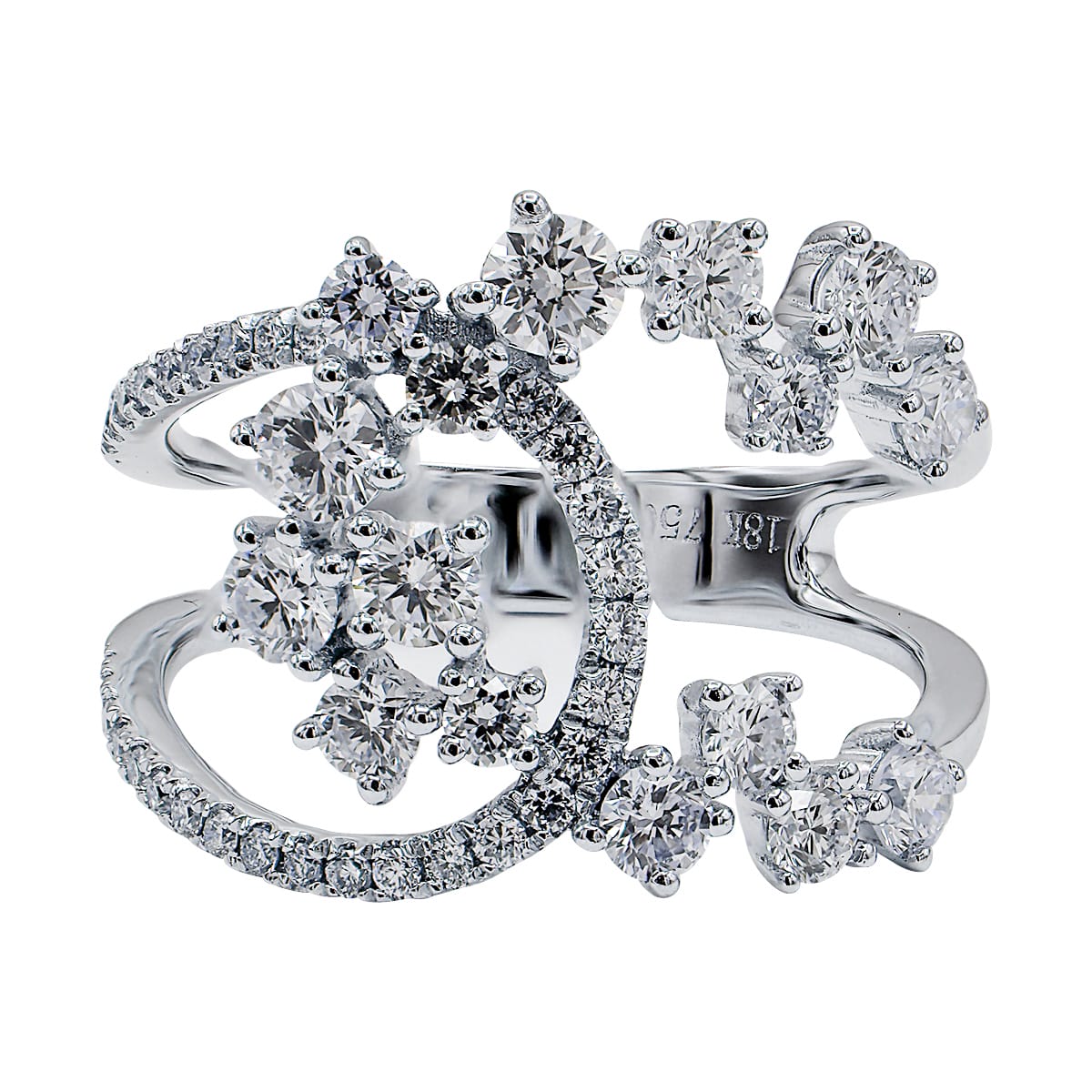 18K White Gold Fashion Diamond Ring, 1.32ct