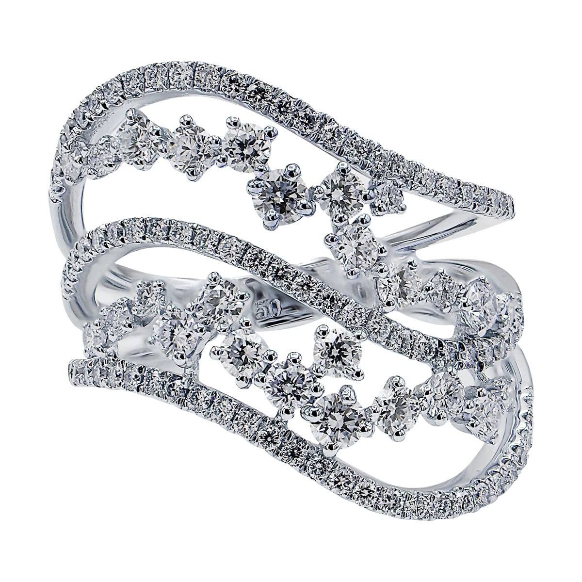18K White Gold Fashion Diamond Ring, 1.23ct