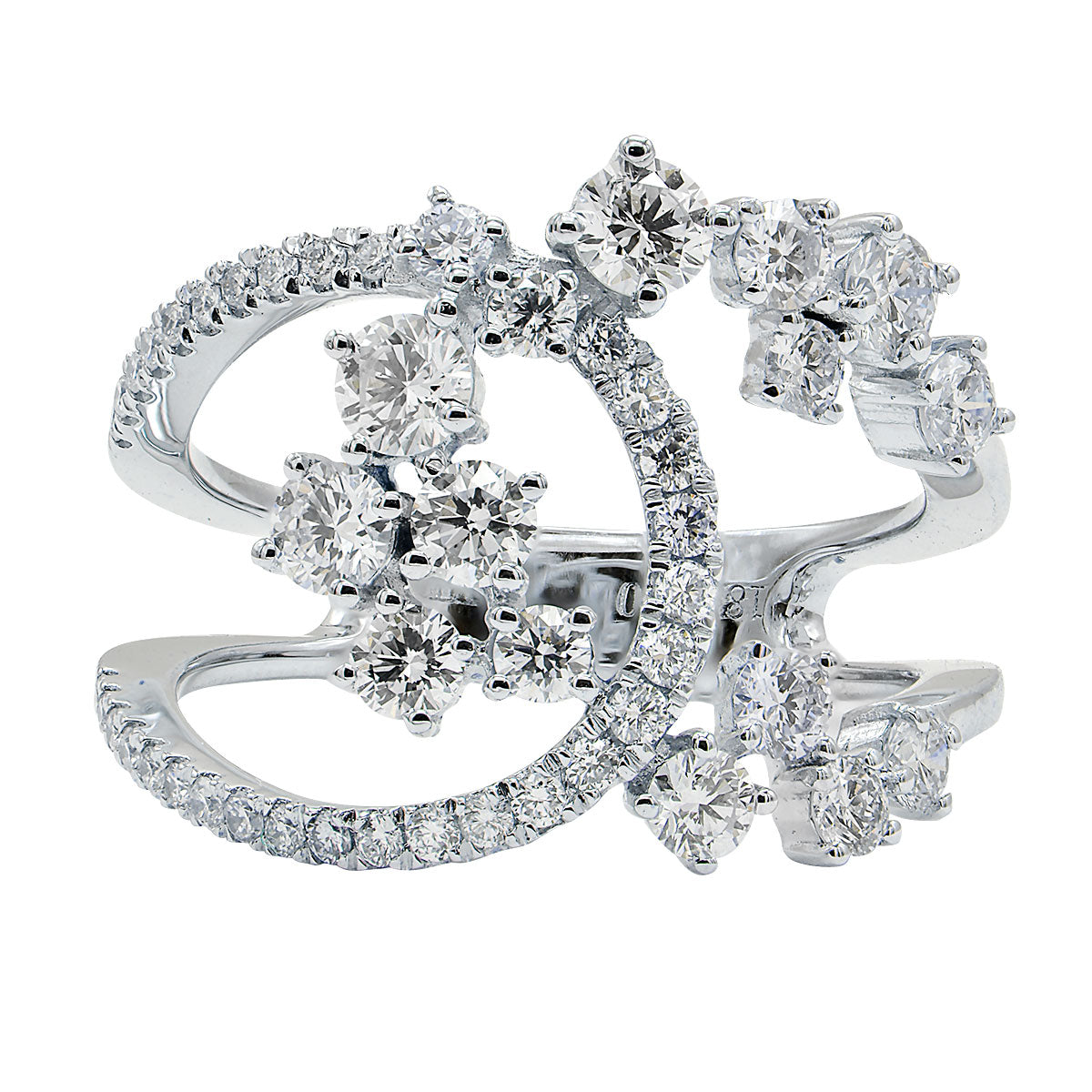 18K White Gold Fashion Diamond Ring, 1.36ct