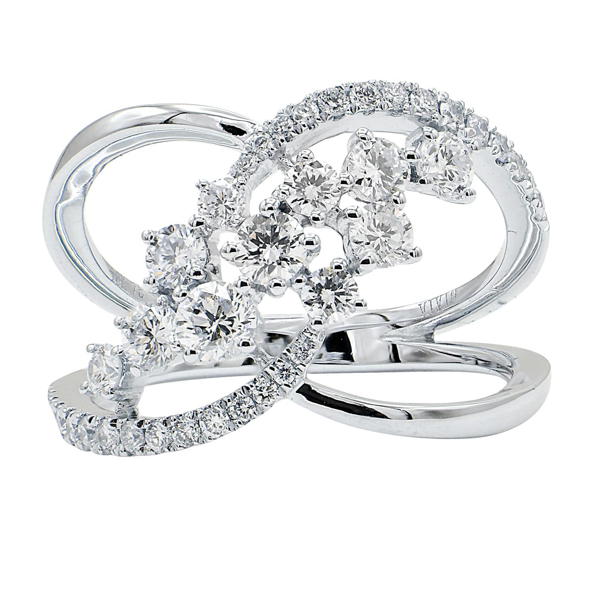 18K White Gold Fashion Diamond Ring, 1.04ct